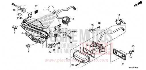 FEU ARRIERE CBR500RAE de 2014
